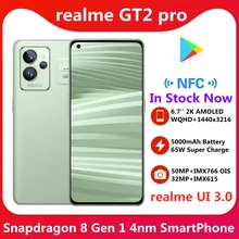  realme GT2 Pro GT 2 Pro Snapdragon 8 Gen 1 5G Smart Phone 120Hz 6.7'' 2K AMOLED Screen 5000mAh Battery 65W Super Charge 50MP NFC 