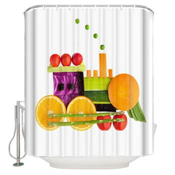 

Fruit Train Fruit Have Nothing To Look Good Train Healthy Shape Delicious Delicious Creative Polyester Fabric Shower Curtain