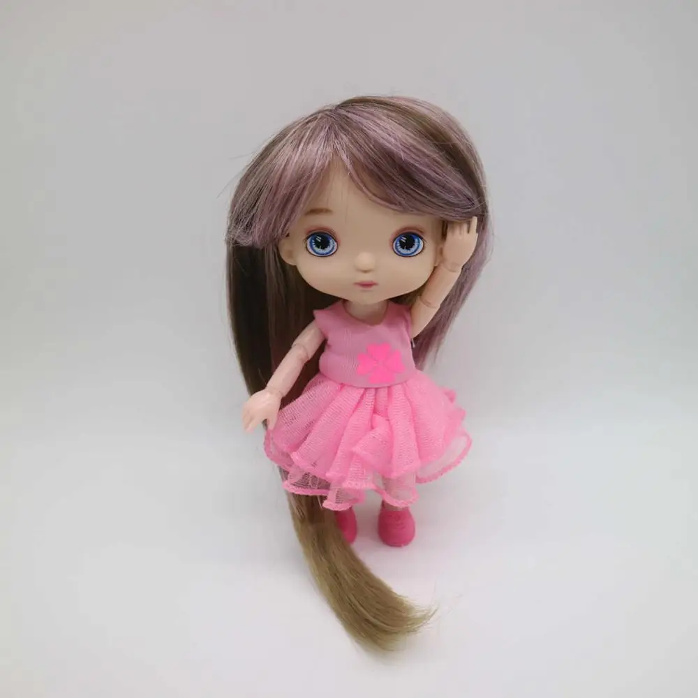 16 см куклы как HOLA куклы Обнаженная кукла с макияжем-6 - Цвет: doll and wig dress 7