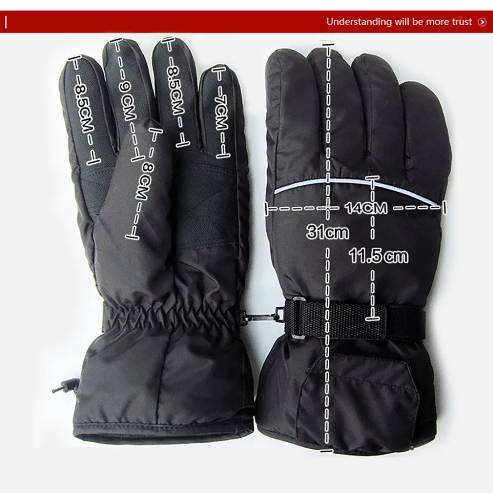 Windproof Ski Heating Gloves 4.5V Heated Polyester Motorcycle Gloves Warm & Safe (First Gear) #3B06 (10)