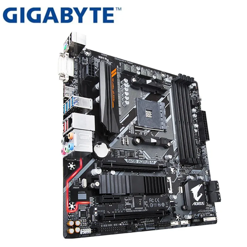 Для Gigabyte GA-B450 AORUS M оригинальная новая системная плата AMD Socket LGA 1151 DDR4 USB3.0 SATA3.0 DVI+ HDM