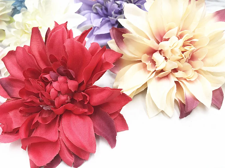 HINDJEF 5 шт. 9 см искусственные шелковые хризантемы свадьба дома ваза украшения «сделай сам» венок цветок стены Подарочная коробка ремесло поддельные цветы