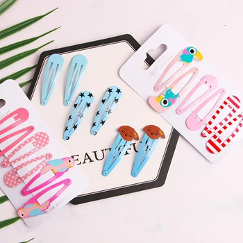 

Children Fashion Baby Pins Hairpin Simple Headwear Set 6pcs/set Girls Cartoon Fox Owl Cat Animal BB Clips Hair Accessories