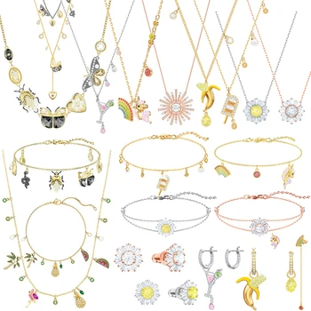 

SWA Original Classic Brand Romantic Animal Ring Bracelet Necklace Suitable for Ladies To Attend Party silver jewellery 925 set