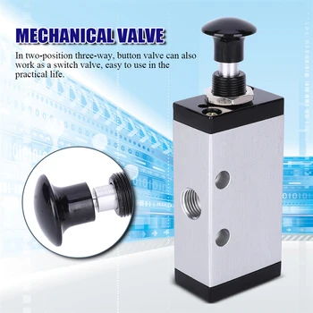 

Hand Valve Two-Position Three-Way G1/4-Inch Mechanical Switch Valve Aluminum Alloy Shell XQ230622 Button Valve