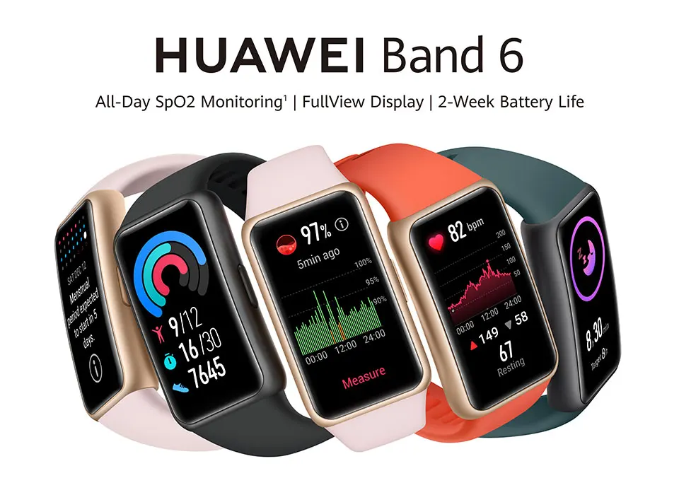 Original Huawei Band 6 Smartband 1.47 inch AMOLED Blood Oxygen Heart Rate Tracker Sleep monitoring 2 Weeks Battery