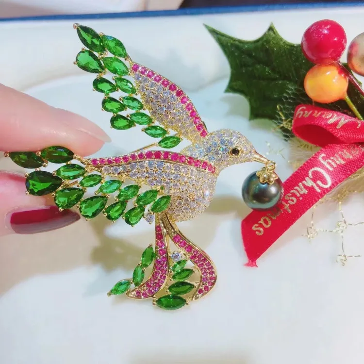 

DIY Pearl Accessories New Style Fashion Elegant Bird Brooch Delicacy Corsage Coat Brooch Accessories Mountings