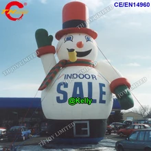 Гигантский надувной снеговик для активного отдыха, коммерческий надувной воздушный шар Снеговик с воздуходувкой к двери