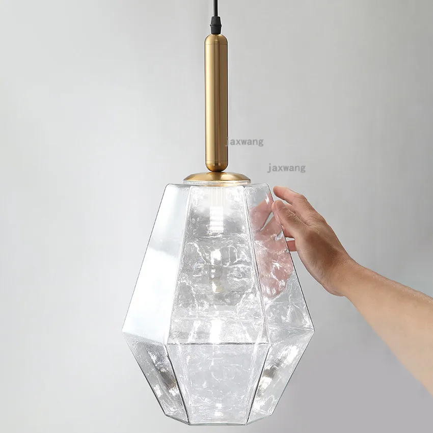 Nordic LED Glass Pendant Lamp Lights Modern Restaurant Dinning Room Hanging Lamp Bedroom Crystal Chandeliers Light Fixtures