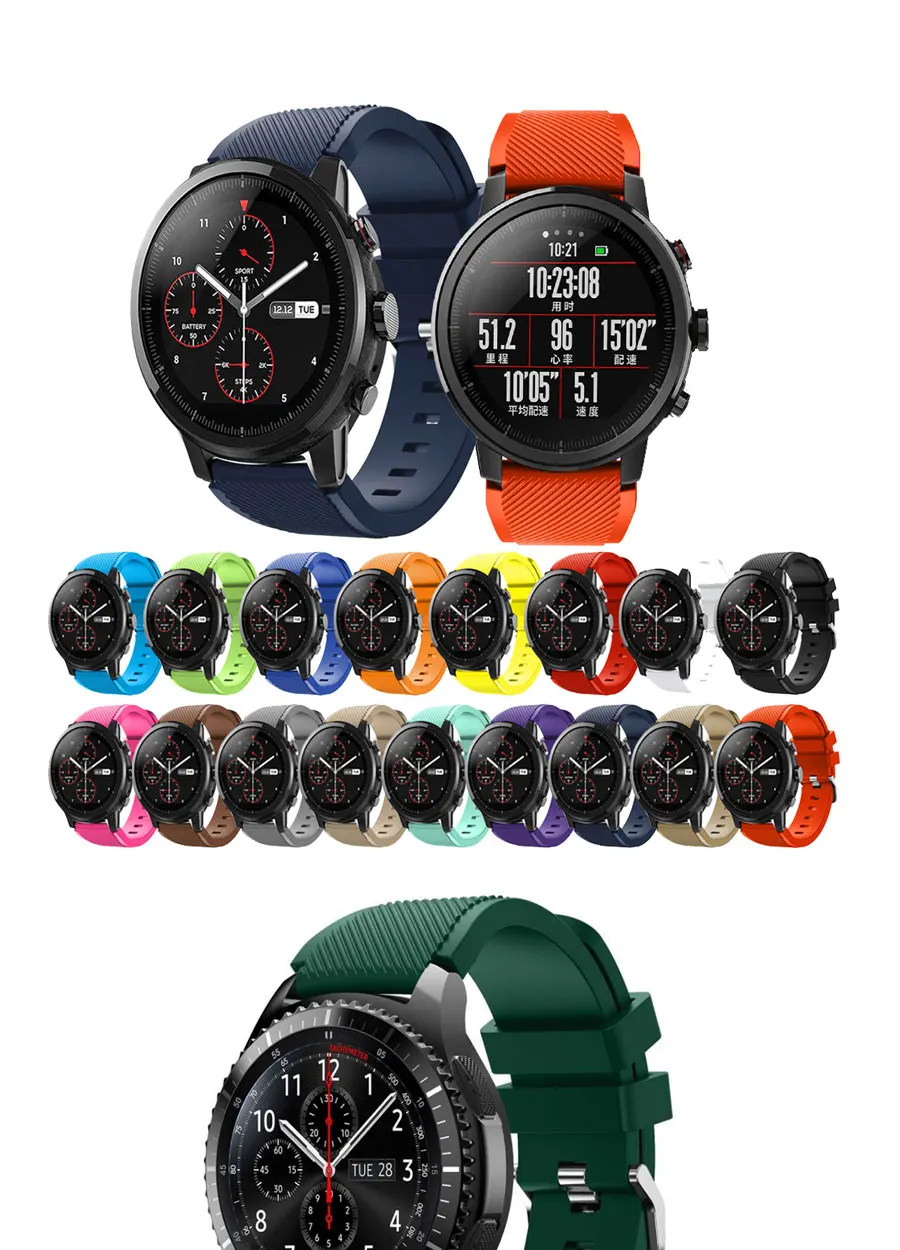 Для samsung Galaxy watch 46 мм ремешок gear s3 frontier 22 мм ремешок для часов мягкий силиконовый ремешок для часов браслет умный ремешок для часов