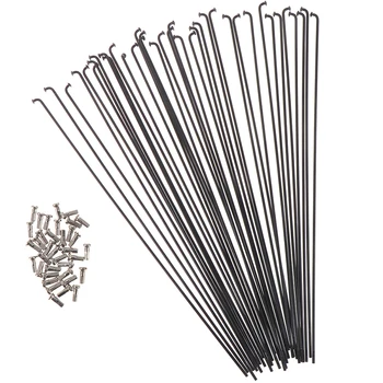 

Hot sale 36 Pcs Bike Steel Spokes Black Colour High Strength Bicycle Spokes 253mm-259mm