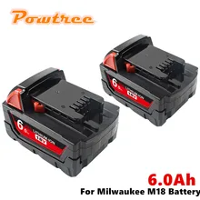 For Milwaukee M18 6000mAh 18V M18 Power Tools Rechargeable Li-ion Battery Replacement 48-11-1815 48-11-1850 48-11-1840 Z50