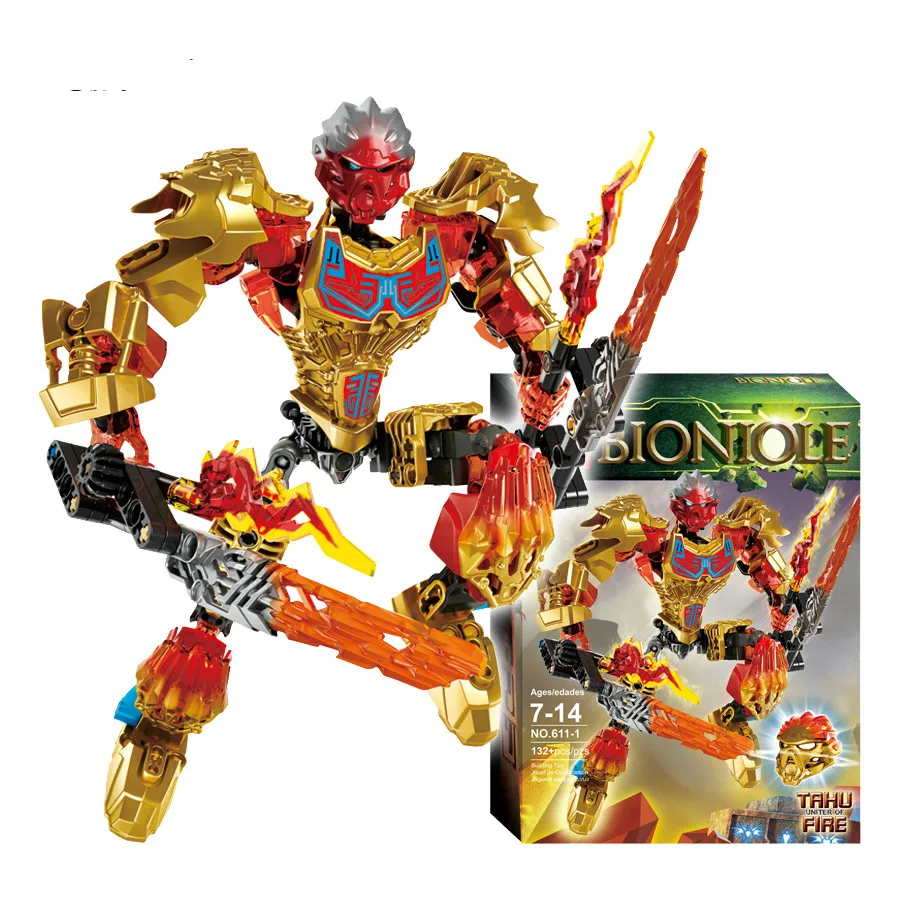 BIONICLE серии 4 шт./компл. земли ледяной огненный охотника, игровые фигурки, строительные блоки, игрушки для мальчиков и совместимо со всеми самых лучших брендов, BIONICLE подарок