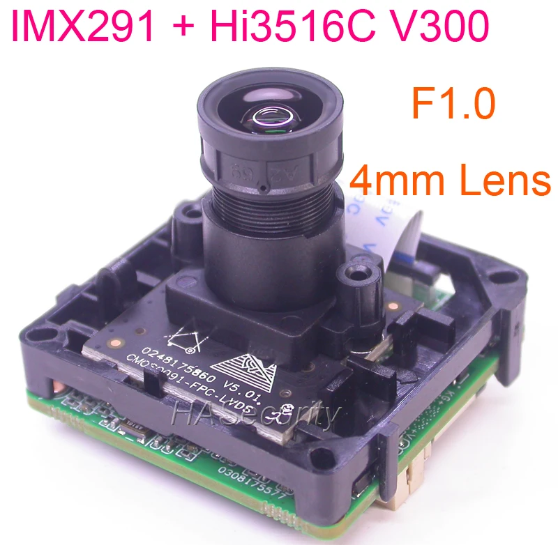 F1.0 объектив Starlight H.265 1/2.8 &quotSTARVIS IMX291 CMOS + Hi3516C V300 Модуль платы IP камера