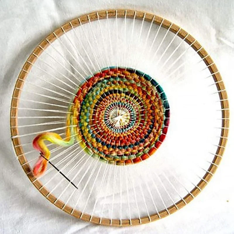 Round Wooden Knitting Loom Handmade Weaving Machine Craft DIY Tools for Wall Hangings Household Tool | Дом и сад