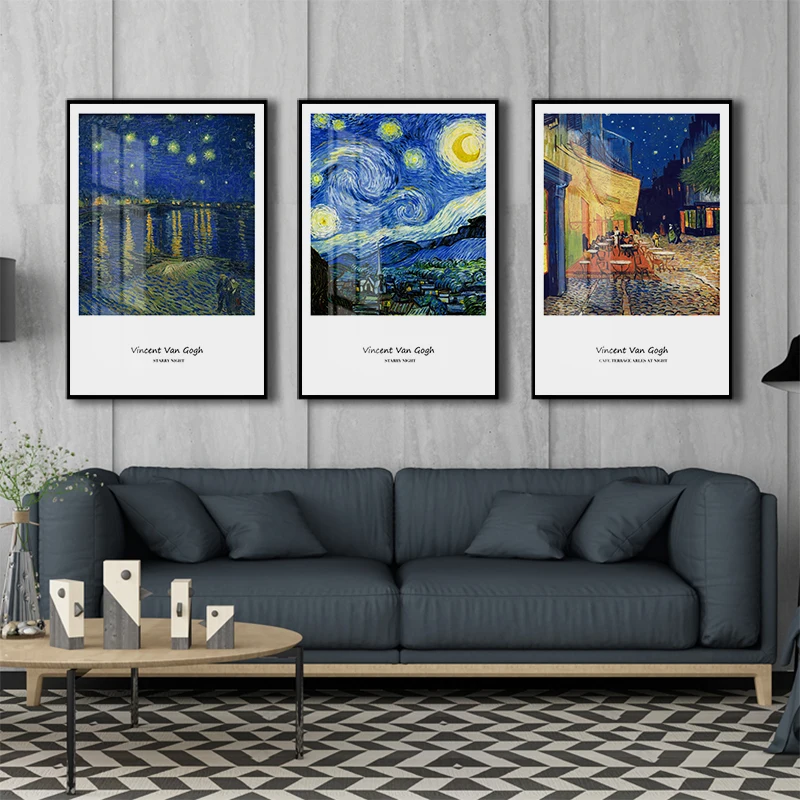 Van Gogh Starry Night Poster Abstract Landscape Canvas Painting Wall Art Print Decorative Pictures for Living Room Home Decor | Дом и сад