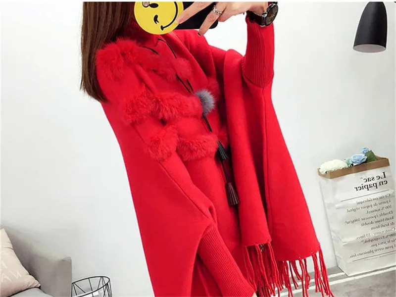 Neploe свободный свитер большого размера Pull Femme Hiver в Корейском стиле, Свободный вязаный свитер с бахромой «летучая мышь» модный лоскутный плащ, пуловер, толстый 45813