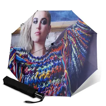

Florence Pugh creative men's and women's automatic three fold umbrella rainy day colorful fashion umbrella