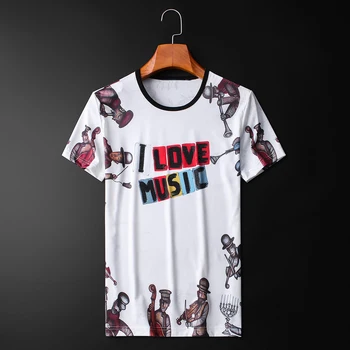 

New All Printing Mens T-shirts High Quality Short Sleeve Round Collar Summer Male T-shirts Plus Size 5xl Slim Casual Man Tee