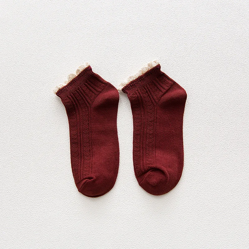 Женские хлопковые противоскользящие носки с невидимой подкладкой, эластичные удобные женские короткие Дышащие носки - Цвет: 10