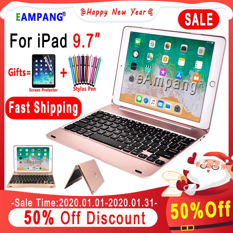 Cena Klawiatura Top Flip dla Apple iPad 9.7 2017 2018 5. Generacji etui z klawiaturą na bluetooth dla iPad Air 1 2 5 6 Pro 9.7 okładka