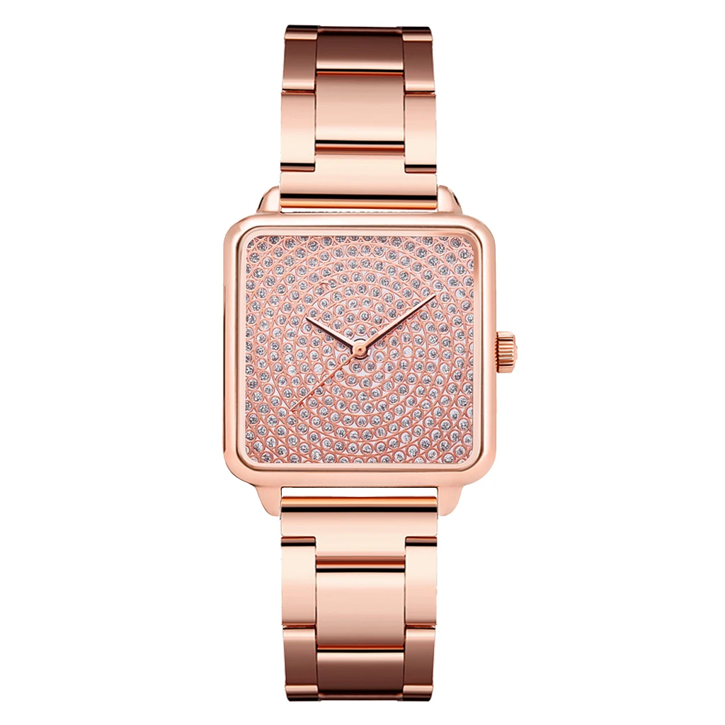 Luxury Square Dial Women Stainless 