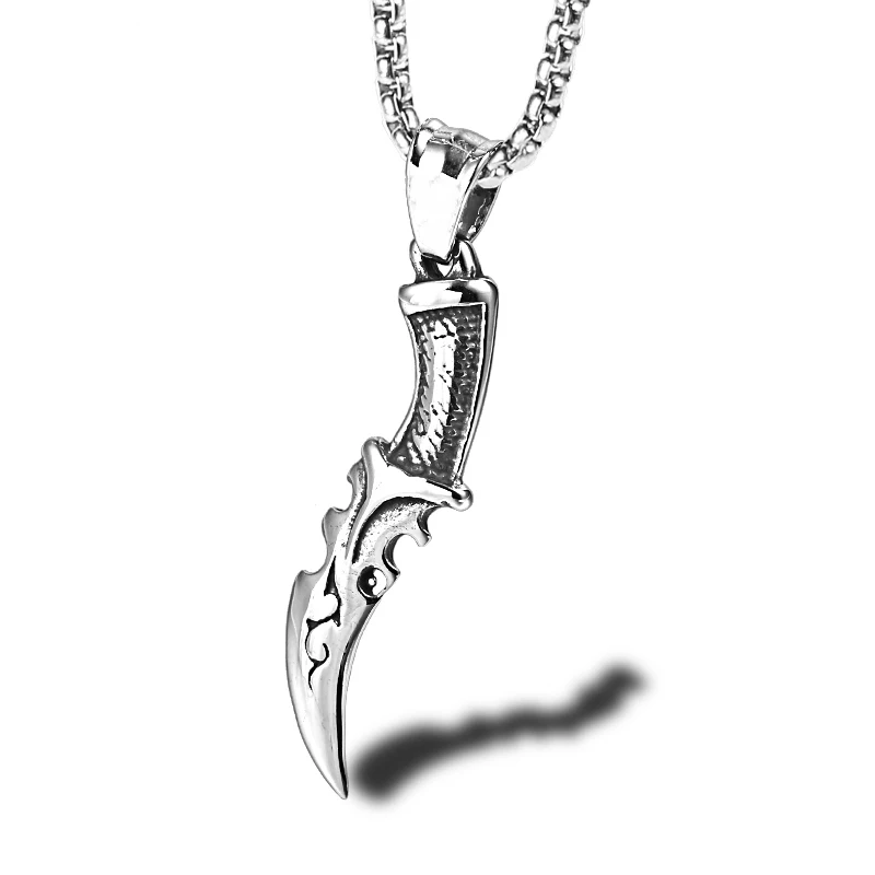 RIR CSGO игровой нож Karambit кулон из нержавеющей стали Панк крутой Cs Go бабочка кинжал