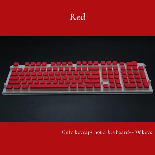 PBT OEM 108 Keys Pudding Keycaps For Cherry MX Switch Mechanical Keyboard RGB Gamer Keyboards Blue/Black/Brown/Black Switch Red