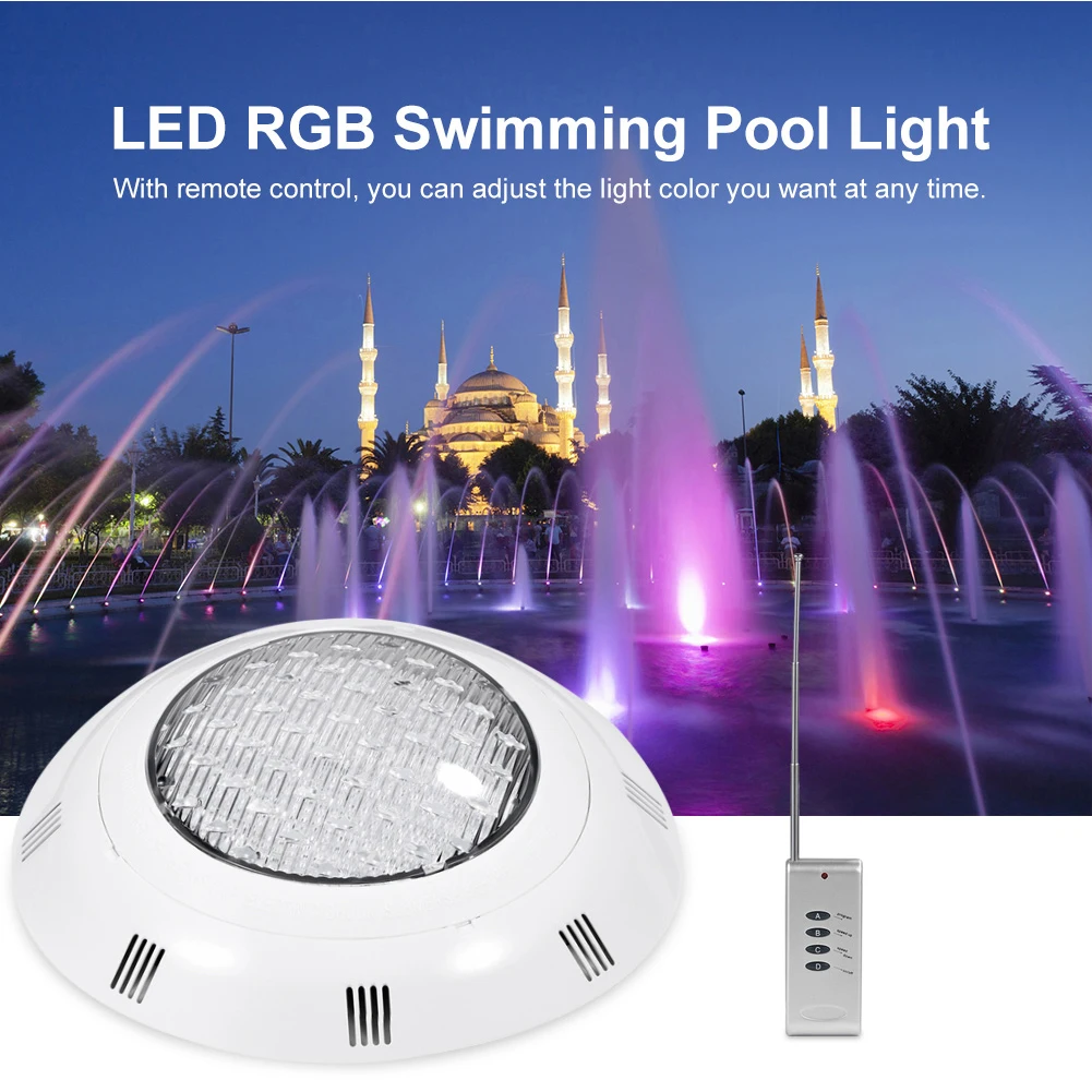 

12V 24W Colorful Pond Underwater Light Swimming Pool Garden Remote Control Led Aquarium RGB Decoration Waterproof Night Outdoor