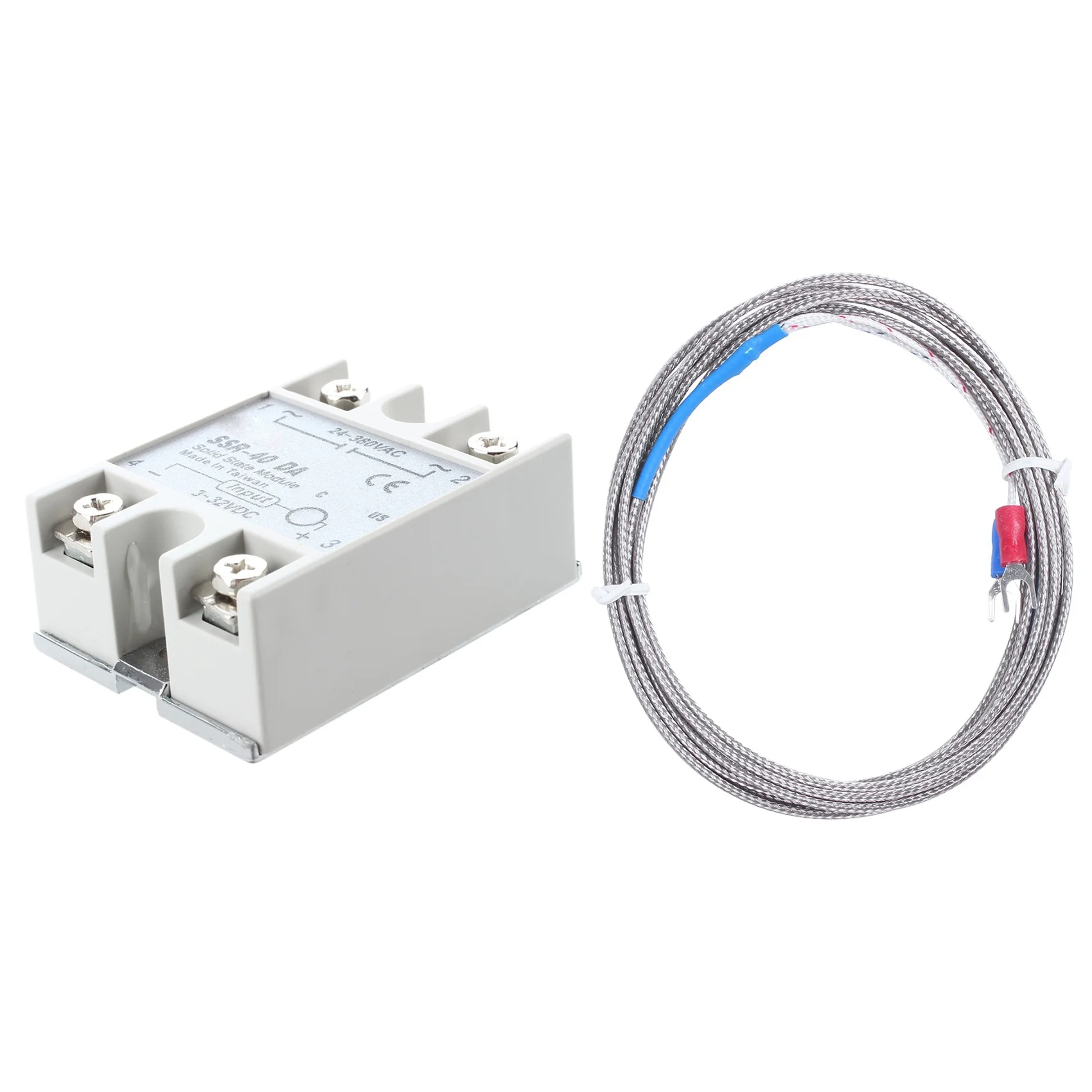 SSR-40DA твердотельные реле 3-32V DC/380V 24-AC/40A с 9 мм x 5 кольцо зонда K Тип термопара датчик