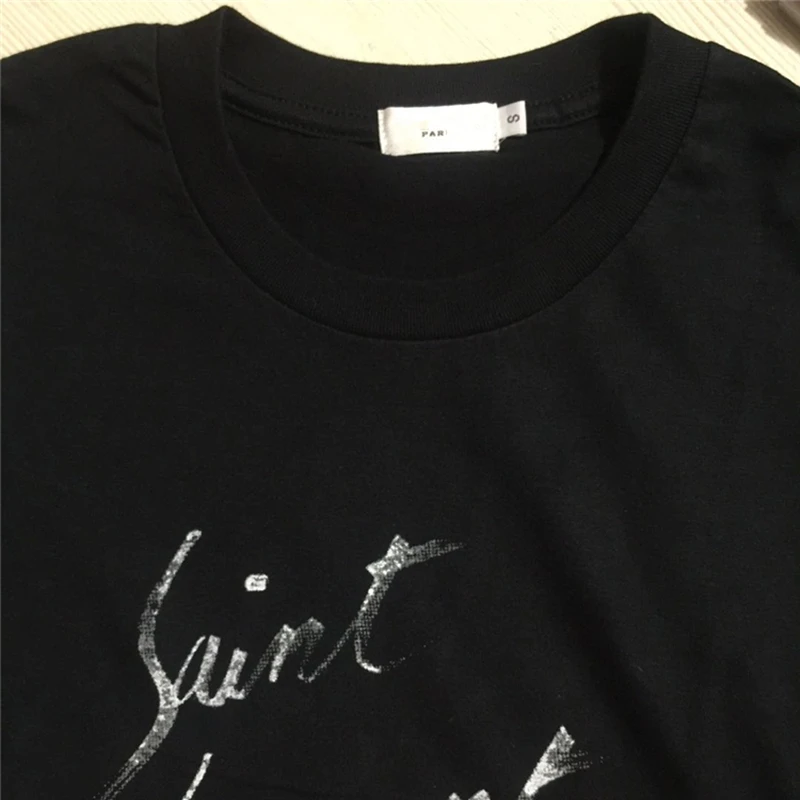 Черная футболка для влюбленных, Женская Однотонная футболка с круглым вырезом, белые топы, женские летние хлопковые футболки с буквенным принтом, Повседневная Свободная футболка размера плюс