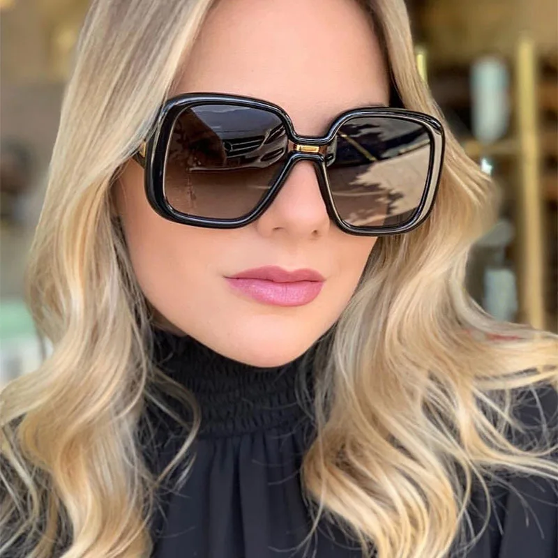 

DCM 2020 New Arrive Large Square Gradient Sunglasses Women Vintage Fashion Oversized Sun Glasses Shade Oculos UV400