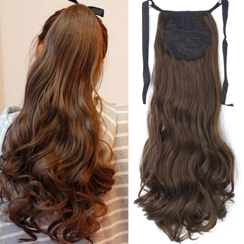 Hot Item Ponytail Extension Drawstring Wig Natural LISI GIRL Long-Rolled-Elevated 22inch kjQlMRNX07M