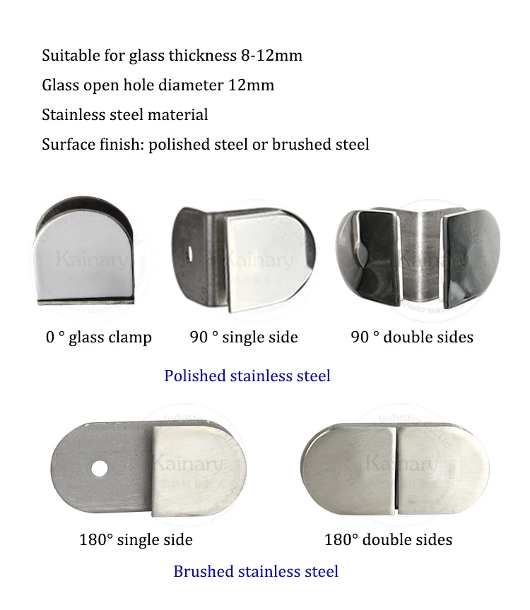 Стеклянный зажим для ванной комнаты полированный стеклянный держатель из нержавеющей стали, стеклянный соединитель, точно литой стеклянный зажим 0/90/180 градусов
