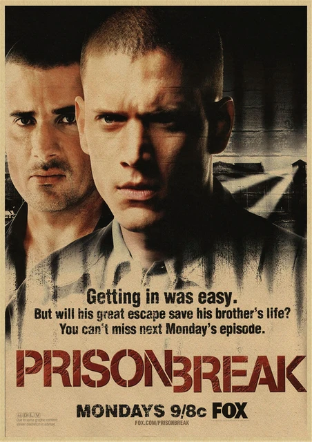 Prison Break Clássico Filme Kraft Papel Poster Bar Cafe Sala De