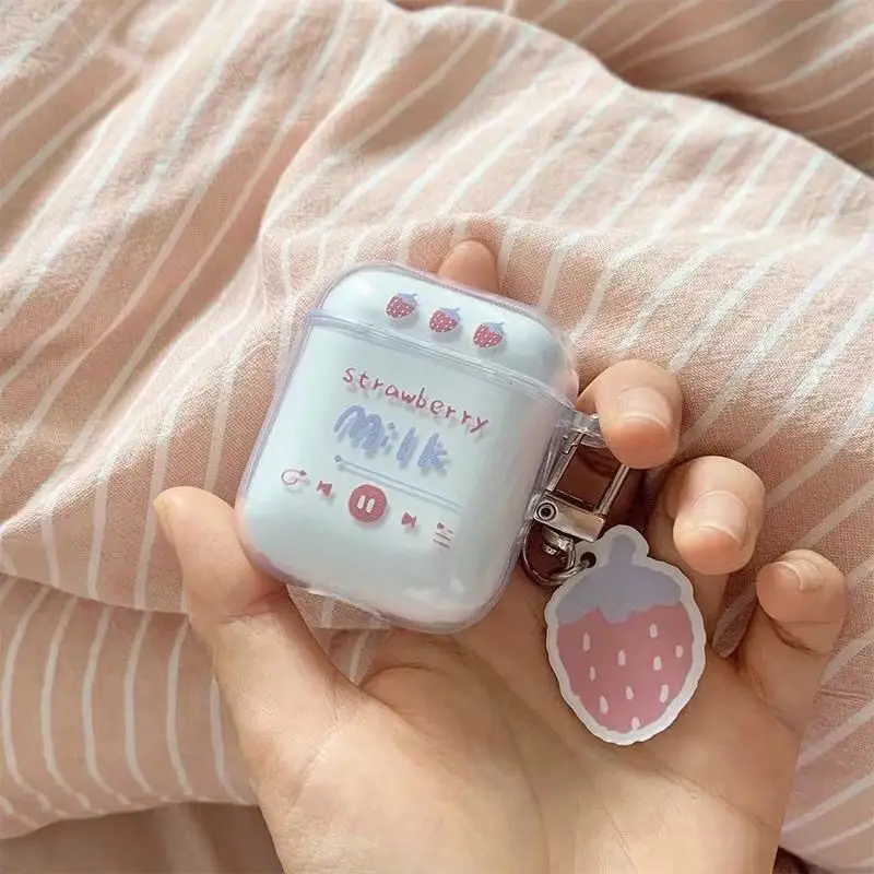 Cute Fresh Flower Earphone Case For AirPods 1 2 Pro Case Transparent TPU Air pods 3 Bluetooth Earphone Charging Box With Keyring Cute Fresh Flower Earphone Case For AirPods 1 2 Pro Case Transparent TPU Air pods 3 Bluetooth Earphone Charging Box With Keyring