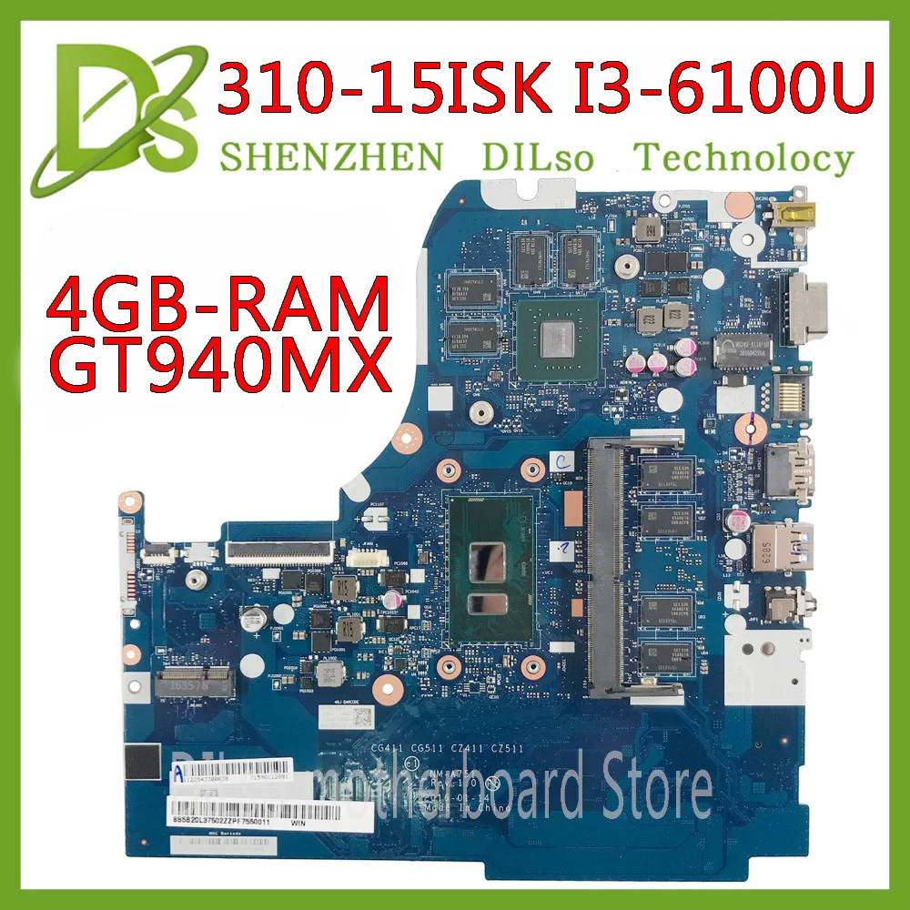  KEFU NM-A751 motherboard for Lenovo 310-15ISK 510-15ISK laptop motherboard i3-6100U 4GB RAM GT940M-