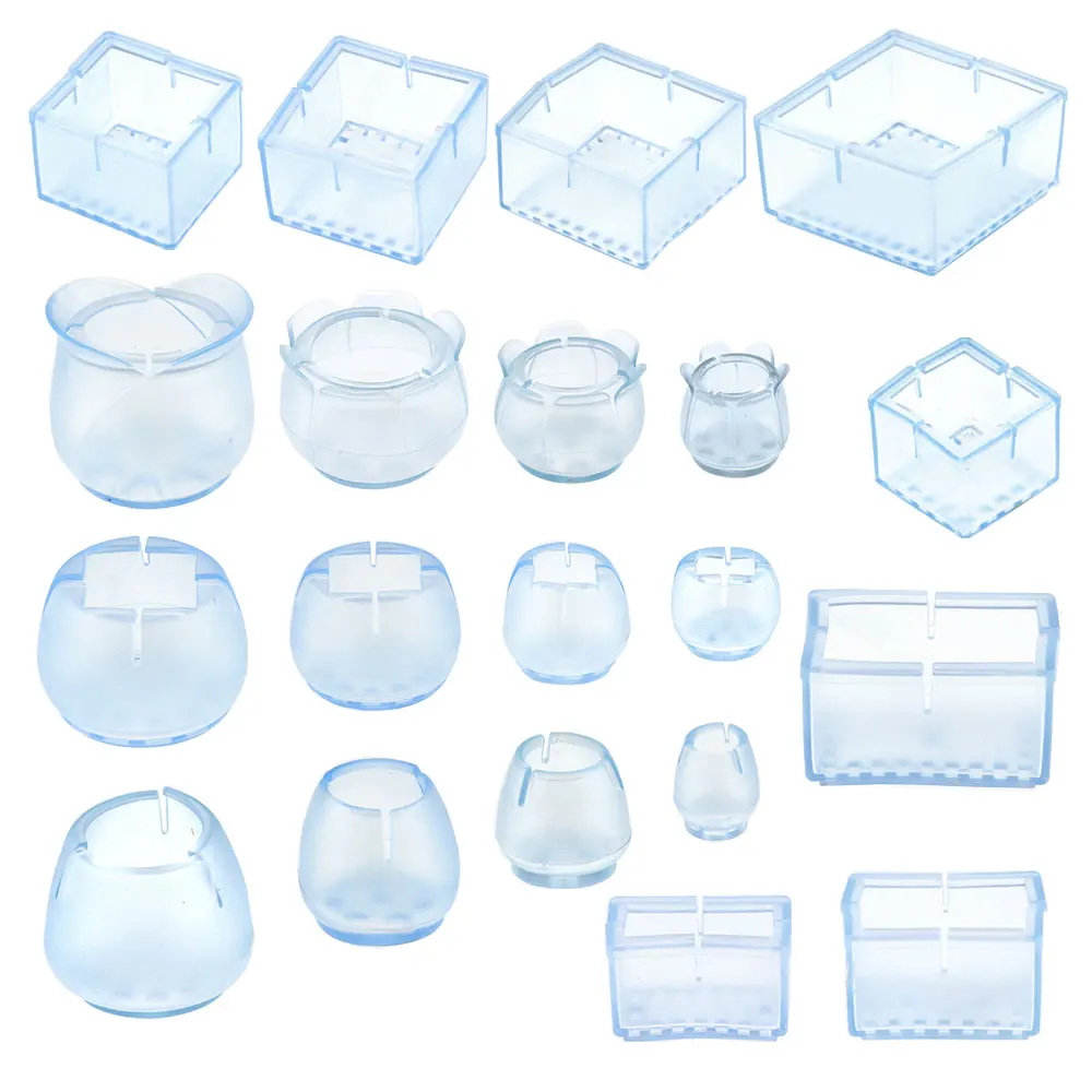 8/16Pcs Table Chair Leg Mat Silicone Non-slip Chair Leg Caps Foot Protection Cover Pads Wood Floor Protectors 12/24/32Pcs