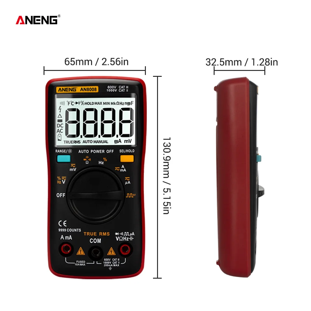 ANENG AN8008 мультиметр мультиметры цифровой тестер авто цифровые напряжения