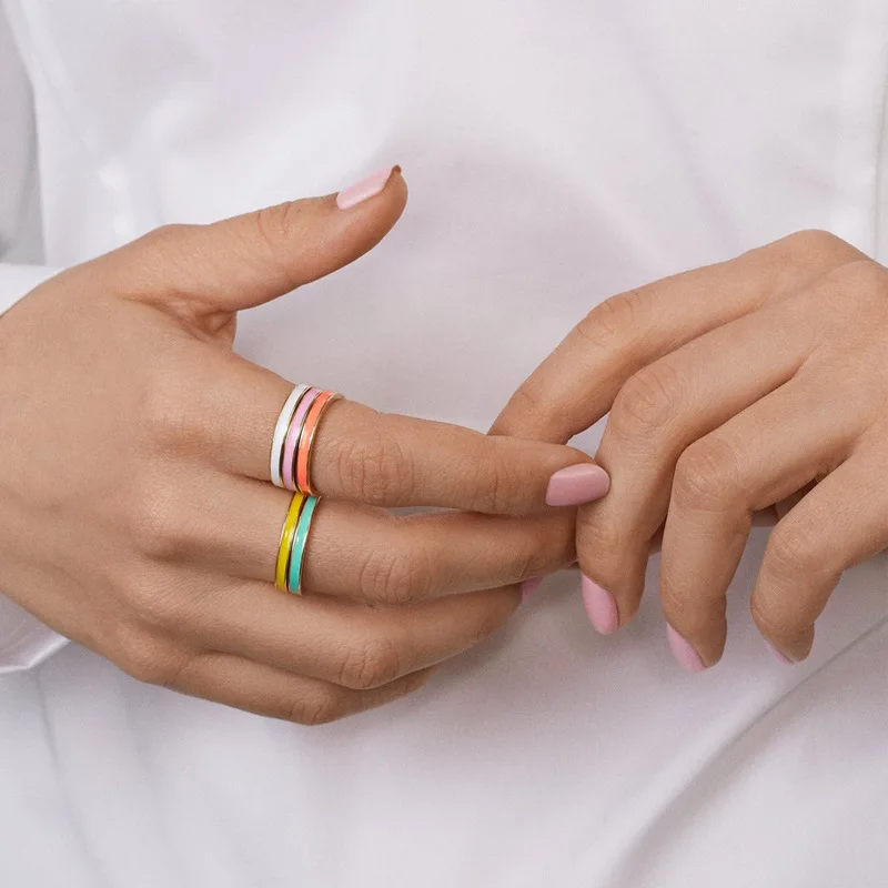 

Women New Bohemian Fashion Colorful Rings for Girl Trendy Crystal Charm Rings Wedding Jewelry Statement Party Gifts Hot Sale