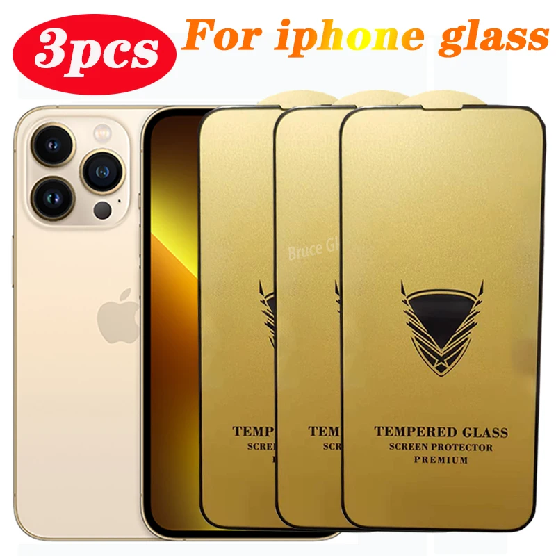 Protector De Pantalla De Cristal Templado Para Iphone Cubierta Completa De Vidrio Templado Para Modelos 13 12 11 Pro Max Xr Xs Max 8 7 6s Plus 3 Unidades Protectores De Pantalla De Telefono Aliexpress