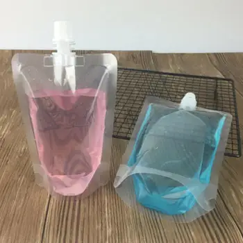 

50 Pcs 200ml Portable Stand-up Transparent Plastic Drink Packaging Bags Spout Pouch For Beverage DIY Fruit Juice Milk Coffee