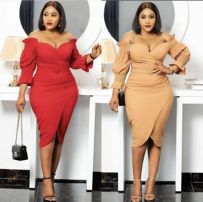 Sexy One-Neck Dress African Plus Size Women