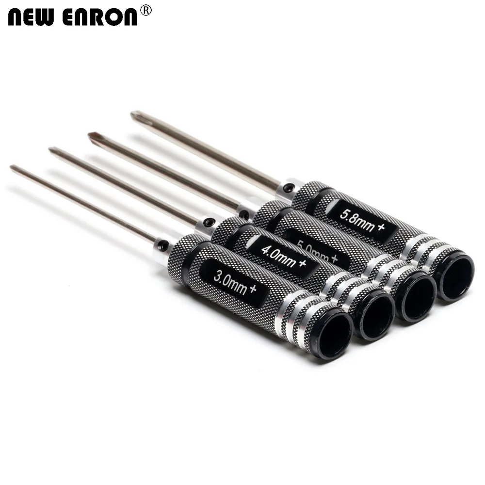 4 개 RC 공구 금속 3/4/5/5.8mm 크로스 필립스 스크루 드라이버 스크루 드라이버 다기능 도구 키트, RC 자동차 헬리콥터 보트 수리용