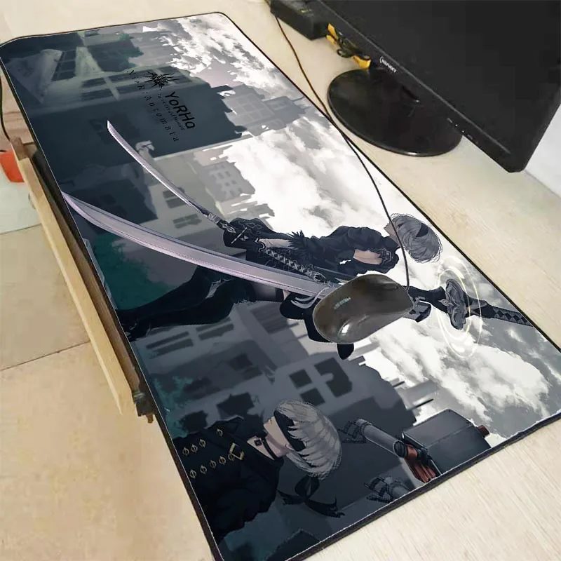  XGZ Anime NieR Automata Jorha Large Mouse Pad Game Black Lock-edge Custom Personal Computer Table M