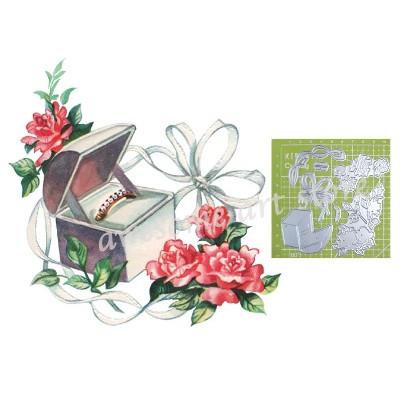

Witness Of Love Wedding Ring Cutting Dies New Arrivals Sposi Invitation Card DIY Craft Scrapbooking Cards Decorative Die 2021