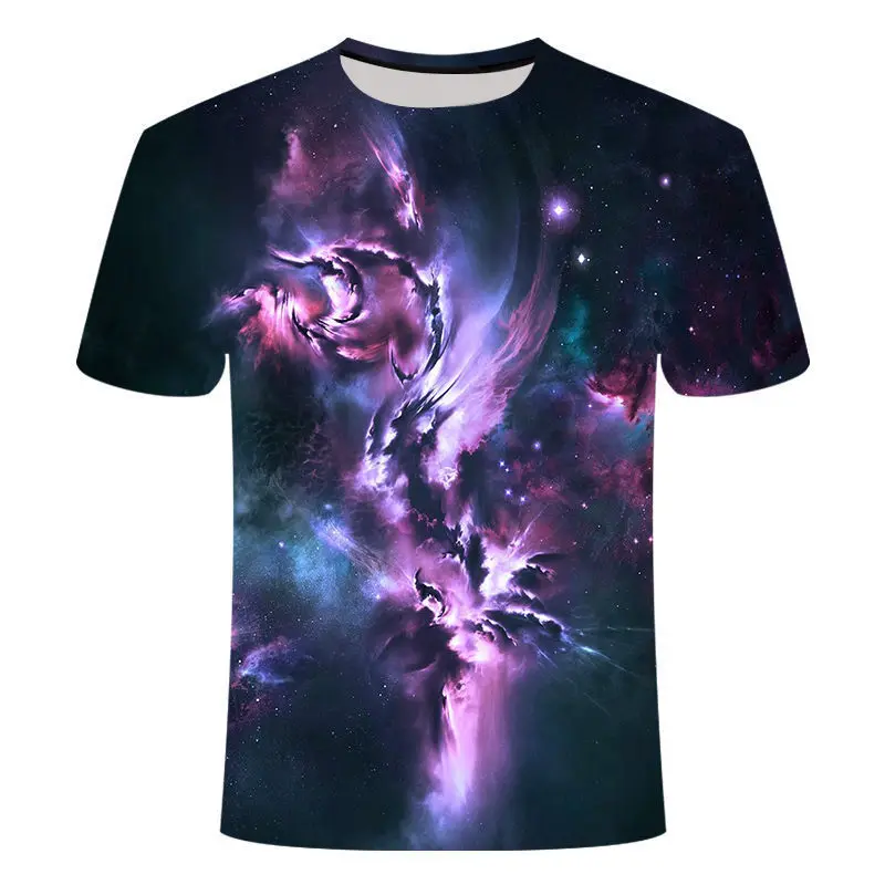 

Best Sellers 2019 Colourful Starry Sky 3d printed t-shirts Short Sleeve t shirt men summer top tshirt tee