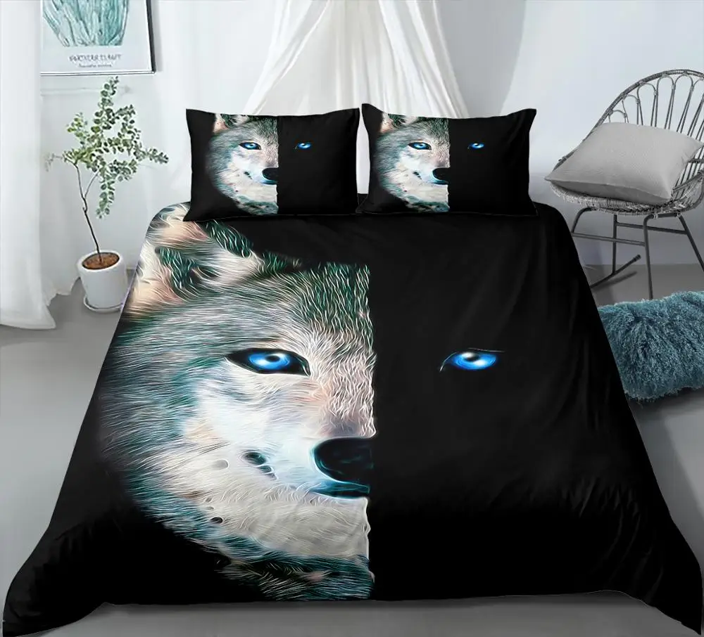 3D Bed Linens Set Wolf Duvet Cover Animal Single Twin Full Queen King Size Quilt Bedding Sets Pillowcases 2/3 Piece | Дом и сад