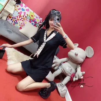 

Summer 2020 new style fashion ladies mid-length V-neck knee-length fashion skirt XF845