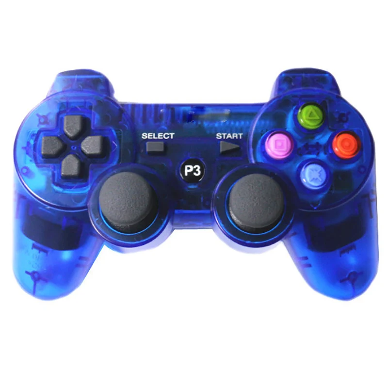 Беспроводной Bluetooth прозрачный цветной контроллер для sony playstation Dualshock 3 PS3 контроллер вибрации геймпад